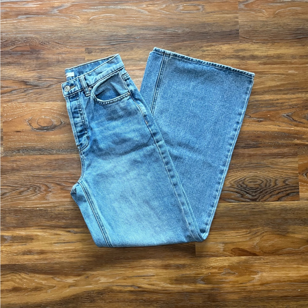 PacSun Light Wash High-Rise Button-Fly Wide Leg Jeans - Size 26